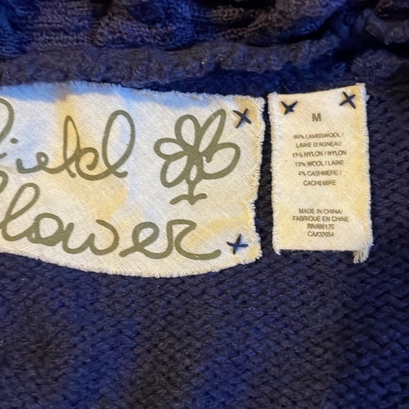 Anthropologie Navy Cardigan with Floral Detail - Picture 3 of 3